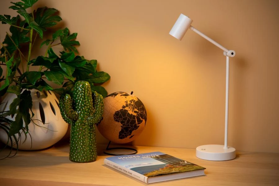 Lucide TIPIK - Lampe de table Rechargeable - Batterie/Piles - LED Dim. - 1x3W 2700K - 3 StepDim - Blanc - SFEER 1
